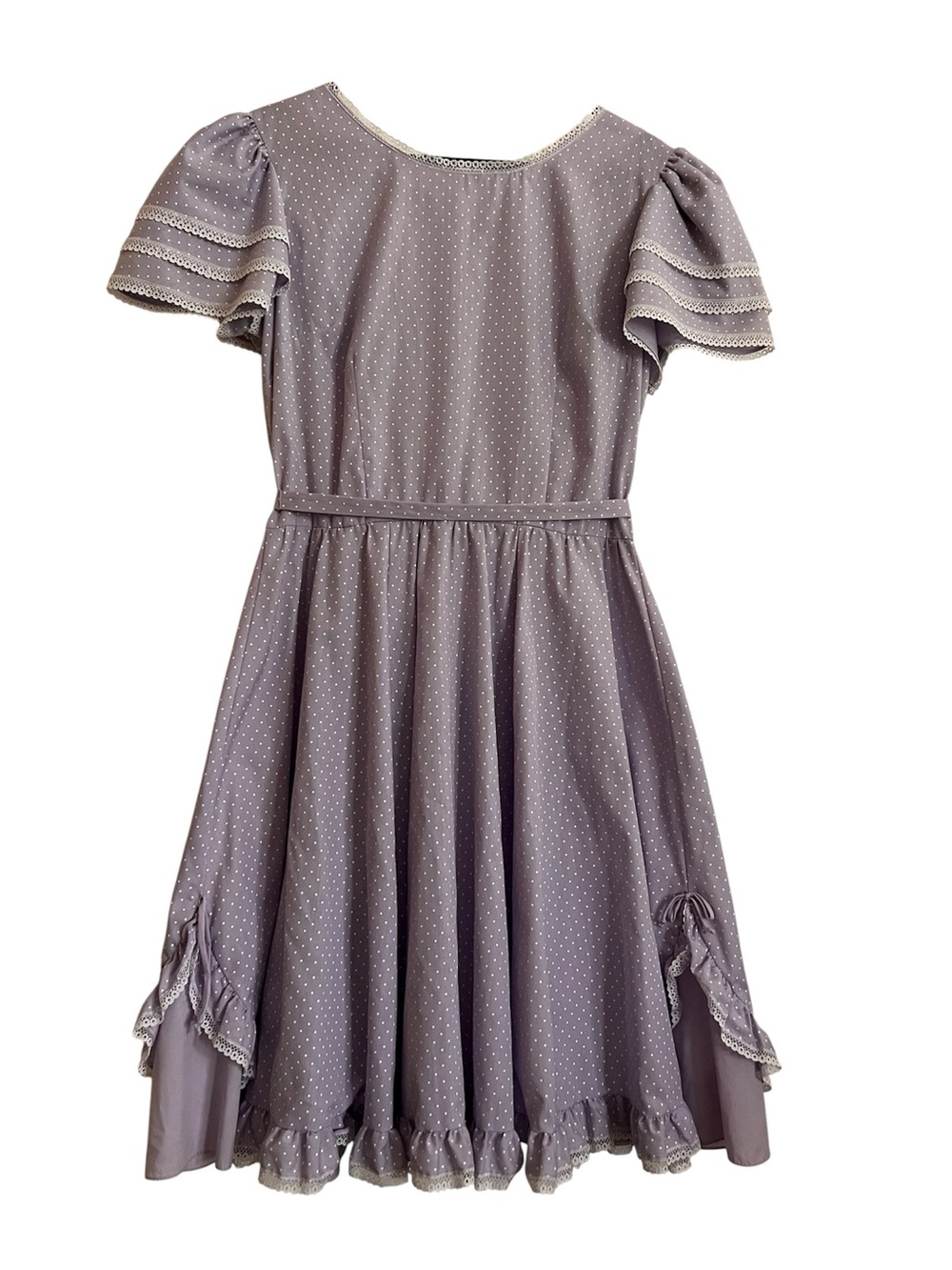 Vintage Lavender Polka Dot Party Dress
